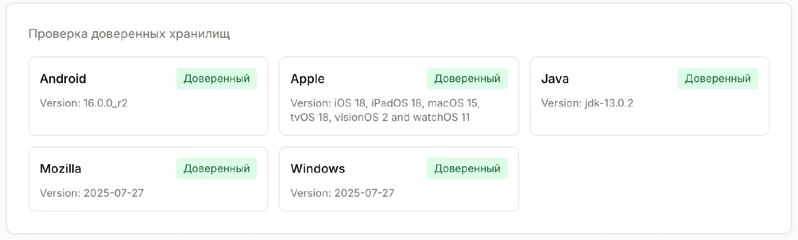 Проверка trusted store для сертификата