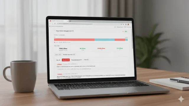 Экран ноутбука с синтетической проверкой Pingera